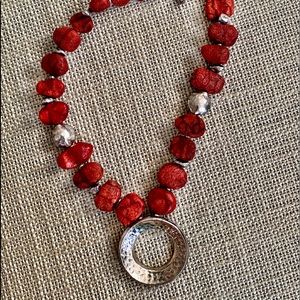 Silpada Sterling Silver and lava stone necklace